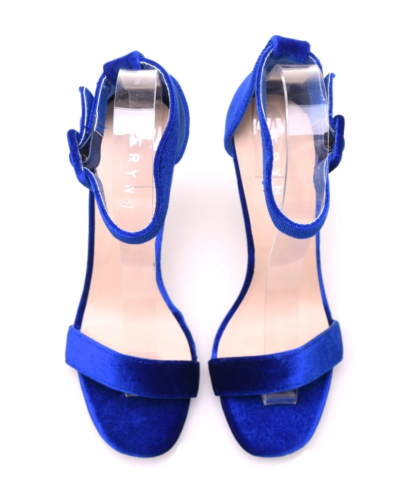 Escarpins bleus en velours