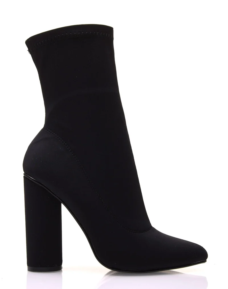Bottines montantes noires à talons