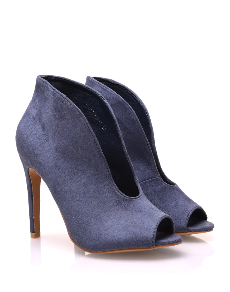 Escarpins bleus en suédine
