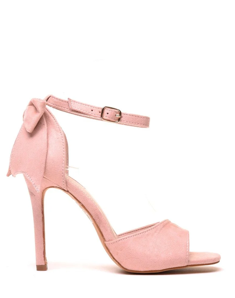 Escarpins en suédine roses à talons