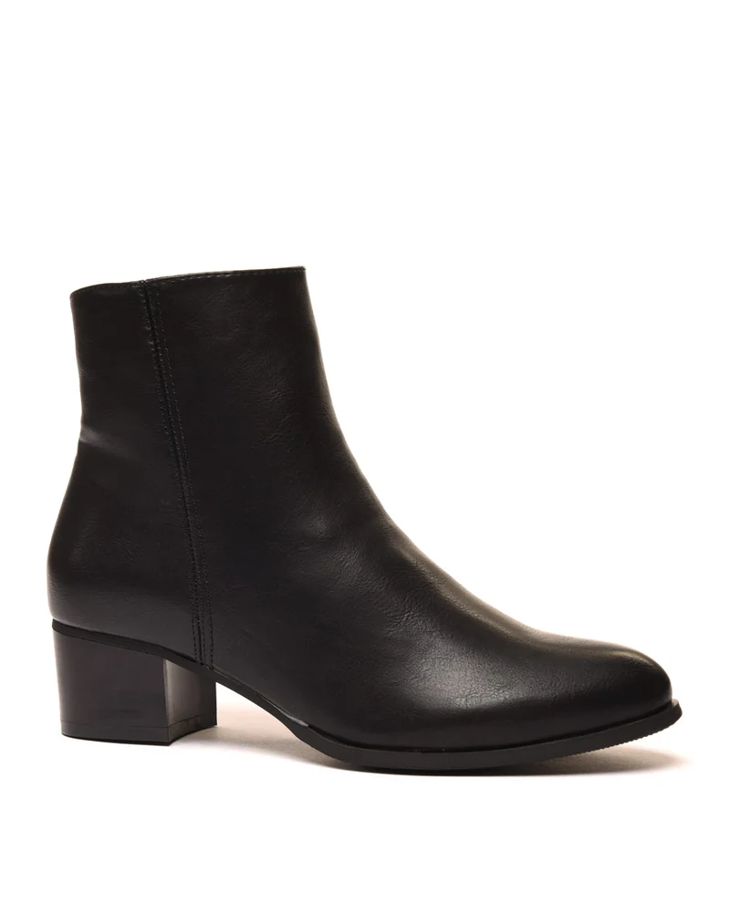 Bottines bi matières noires