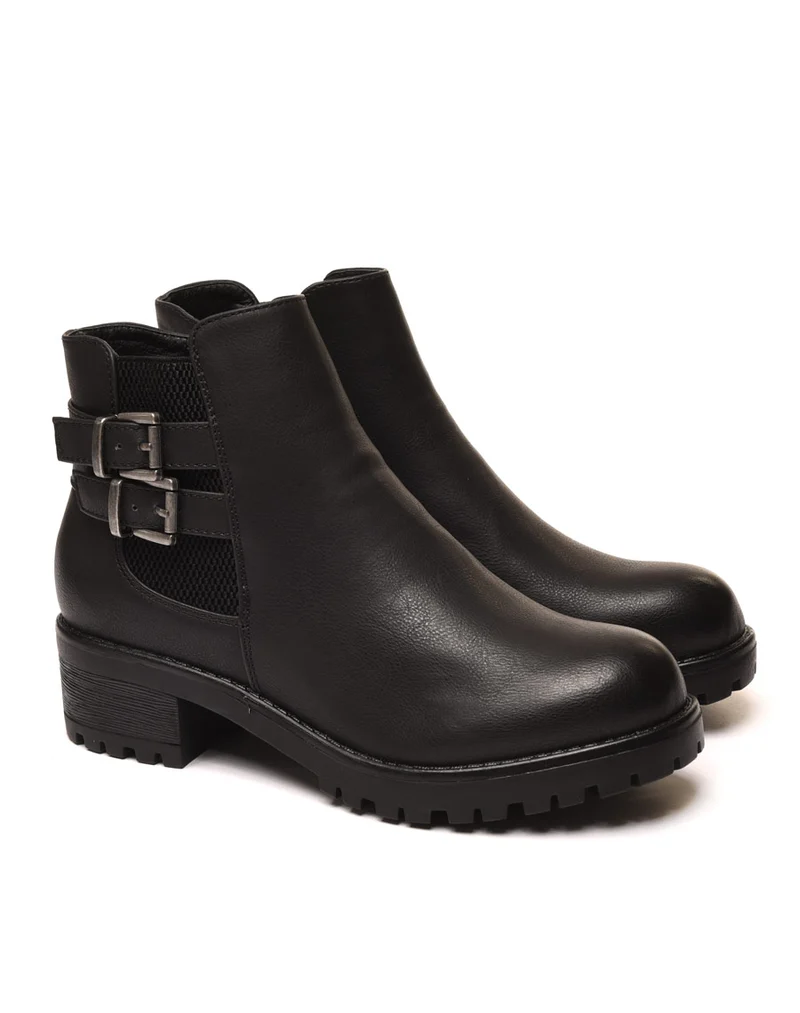 Bottines plates noires avec élastique