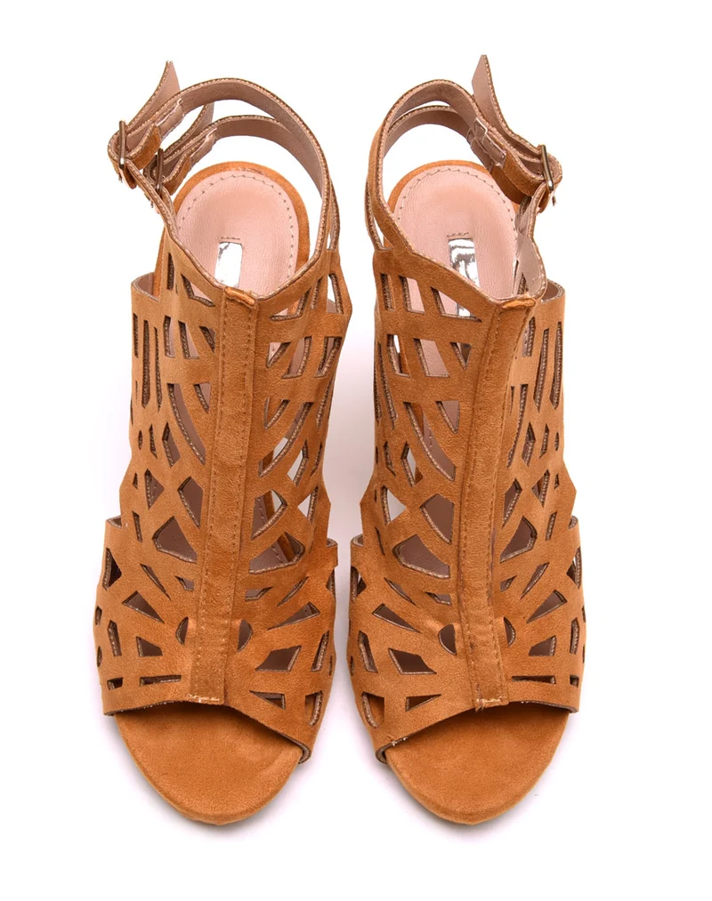 Sandales jaune moutarde à talons