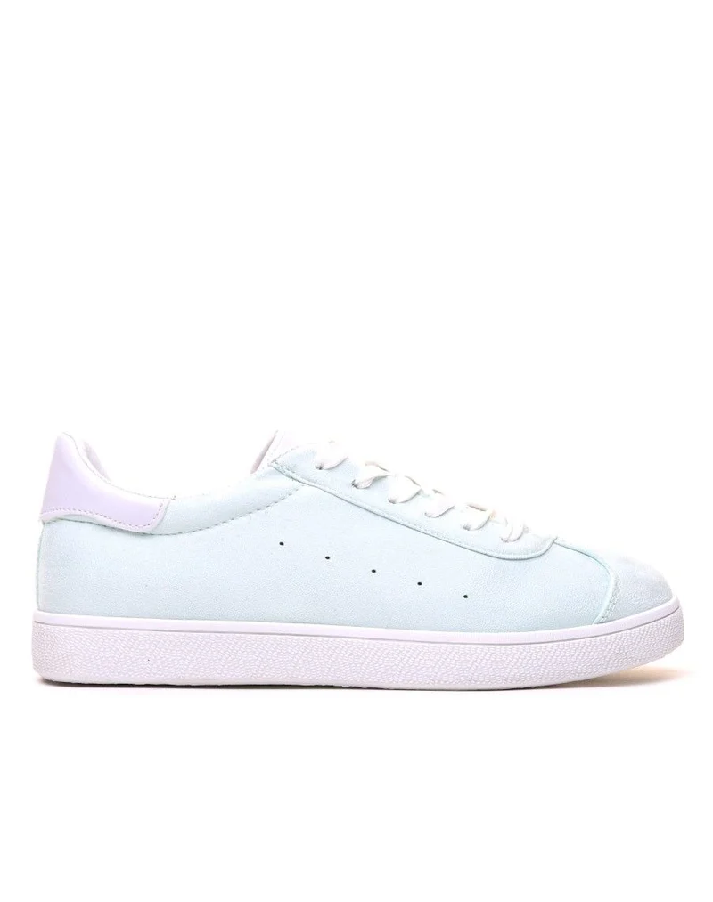 Sneakers en suédine vert eau