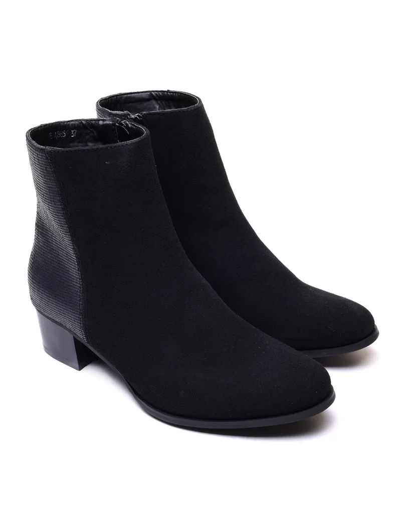 Bottines bi matières noires