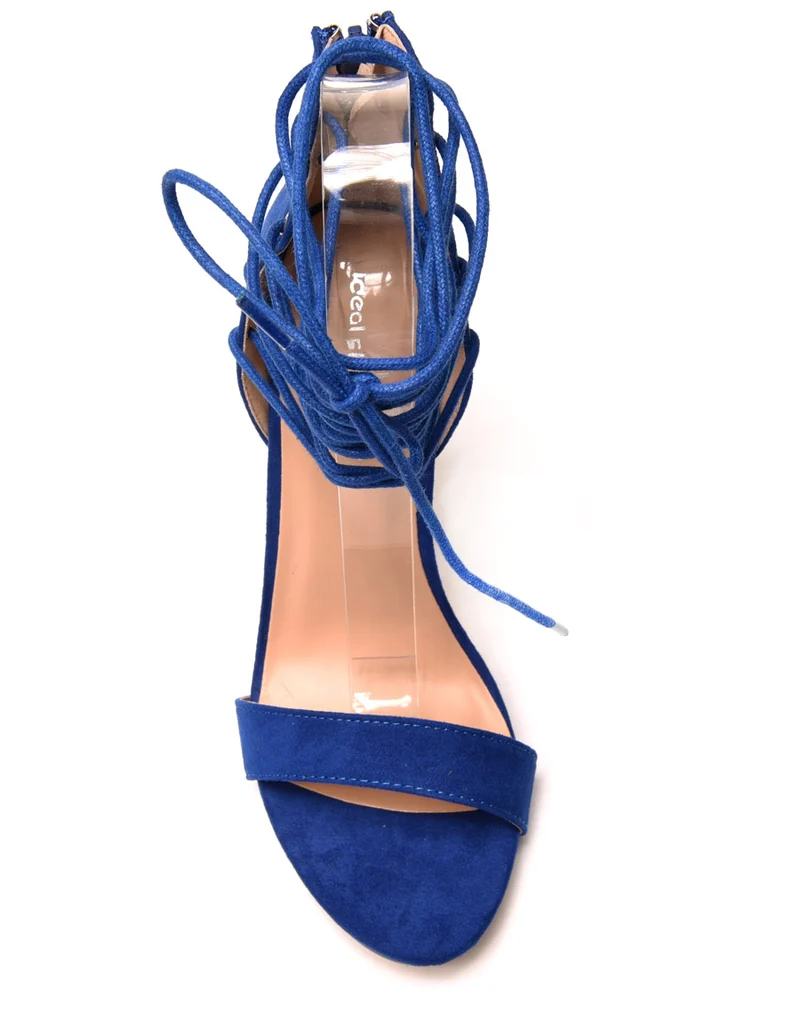 Escarpins bleus lacets