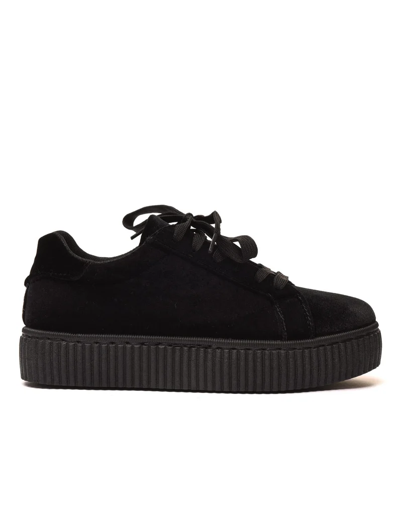 Baskets basses noires en velours