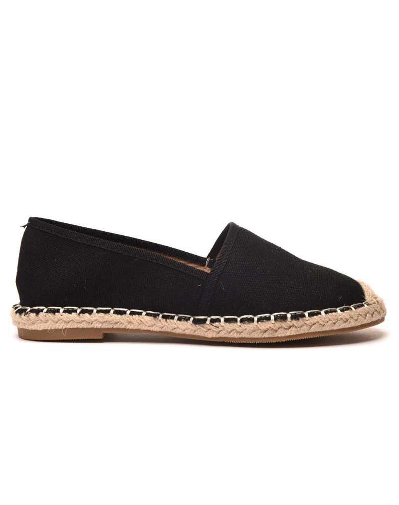 Espadrilles noires bout et semelle tressés