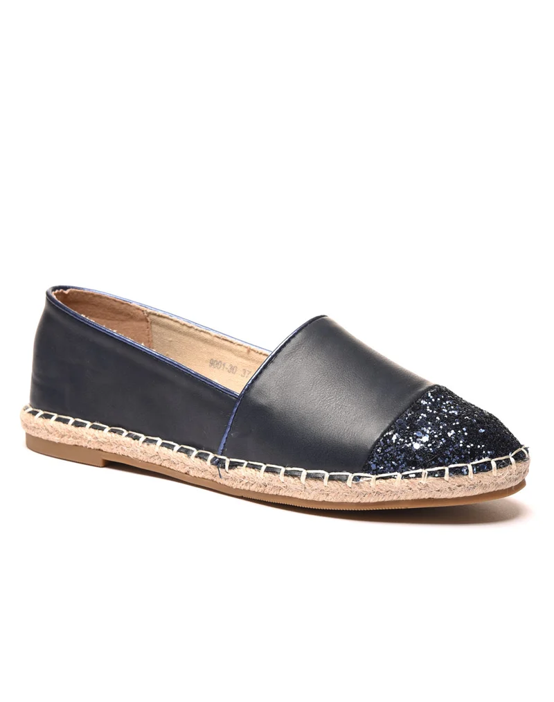 Espadrille bout pailleté bleu