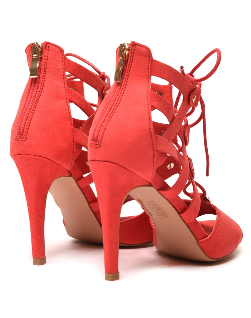 Escarpin rouge à lacet