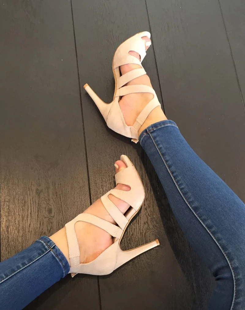 Escarpin beige ouvert
