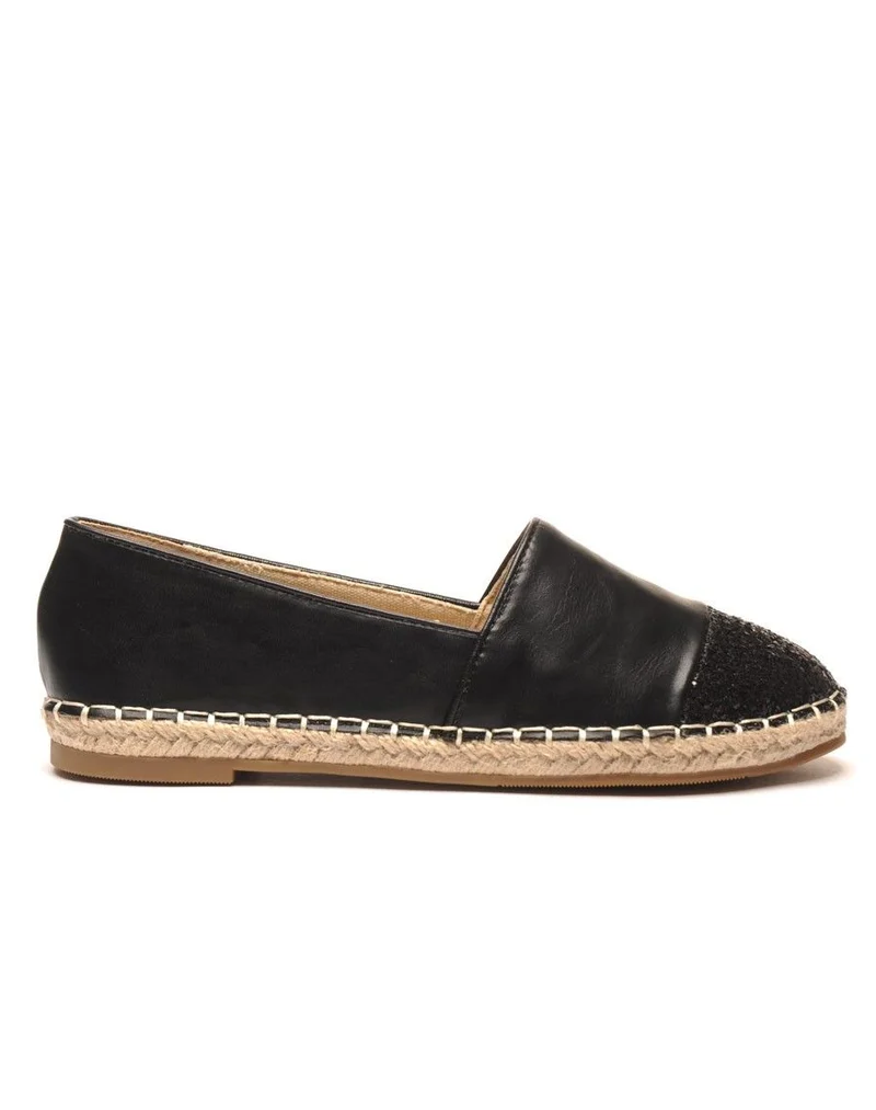 Espadrille noire à paillettes