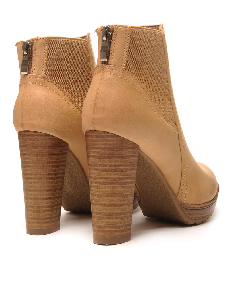Chelsea boots camel à talons