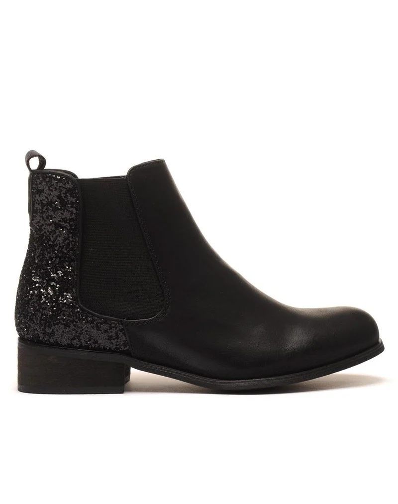 Chelsea boots noirs à paillètes