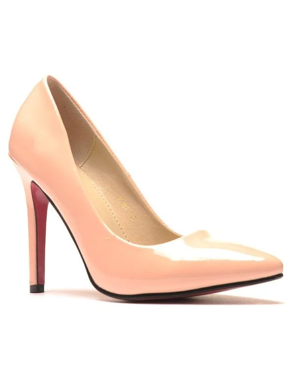 Stilettos pointus vernis rose poudre