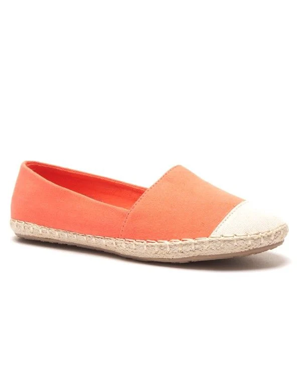 Ballerine corail avec semelle tressée