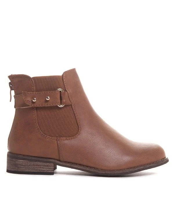 Boots chelsea camel avec lanière