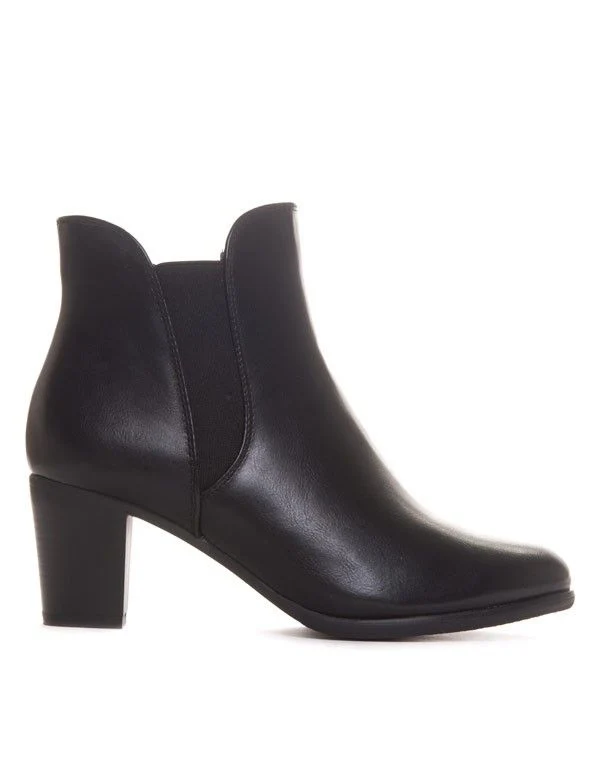 Bottine noire style chelsea à talon