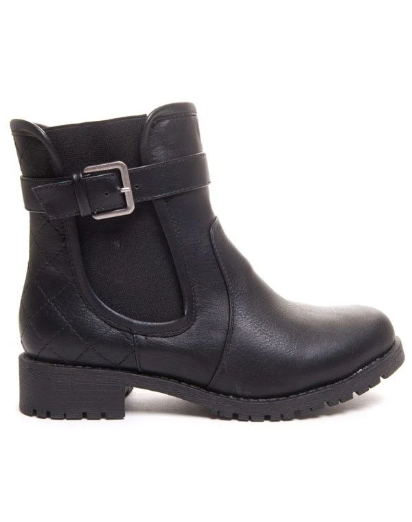 Bottine noire avec élastique sur les côtés