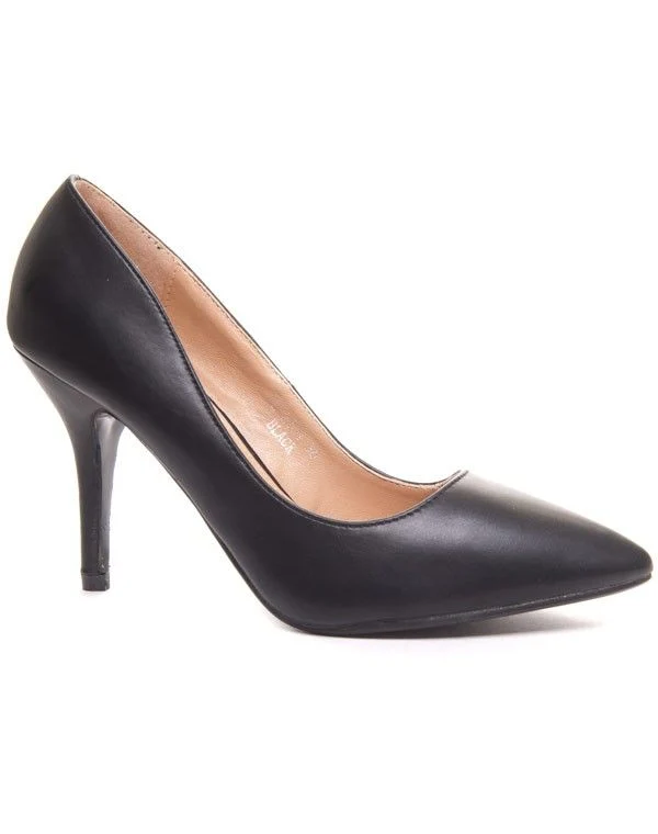 Escarpin noir mat au bout pointu