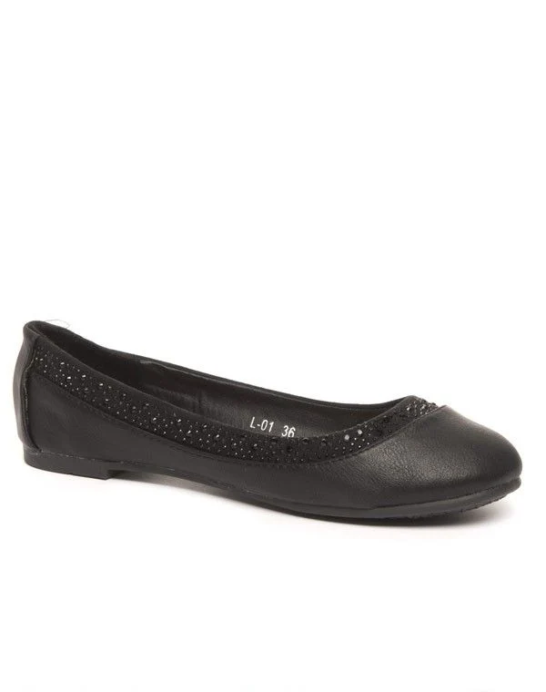 Chaussure femme Alicia: Ballerine strass noire