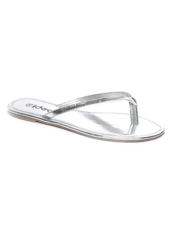 Chaussures femme Ideal: Tong argent