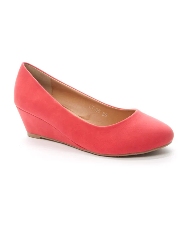 Chaussures femme Style Shoes: Escarpin compensée corail