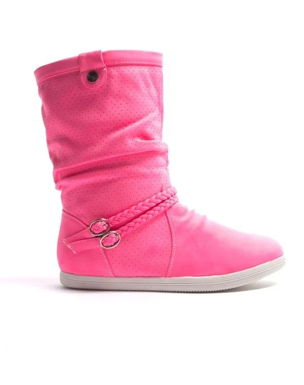 Chaussure femme Alicia Shoes: Botte style basket - rose