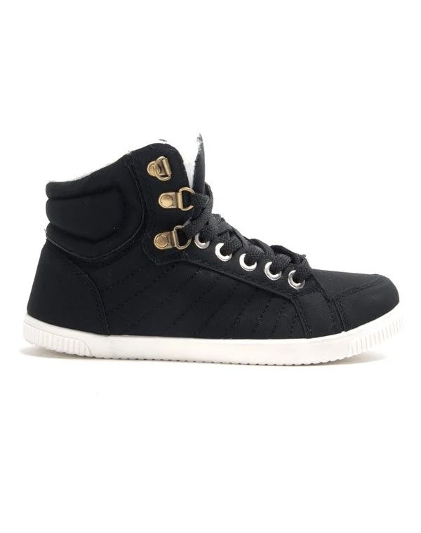 Chaussures femme Libra Pop: Basket fourrée - noir