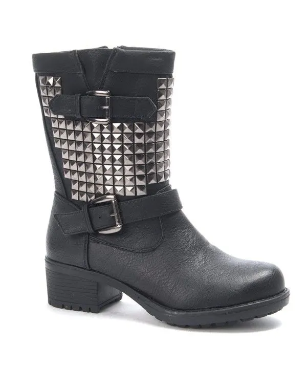 Chaussure femme Jennika: Botte clouté noire