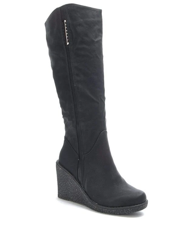 Chaussure femme Sunrise C: Botte talon compensé noire