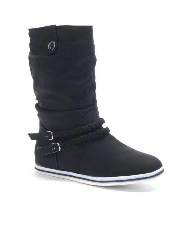 Chaussure femme Metalika: Botte style Basket noire