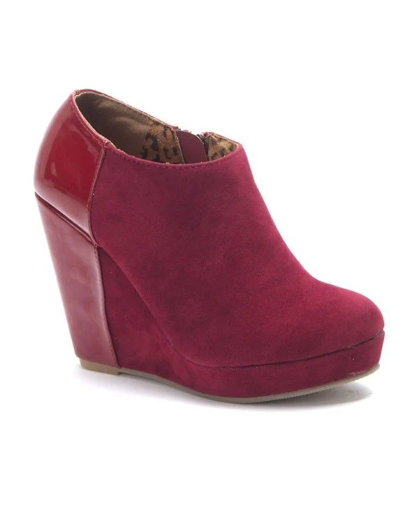 Chaussures femme Sinly: Bottines à talons compensés rouge