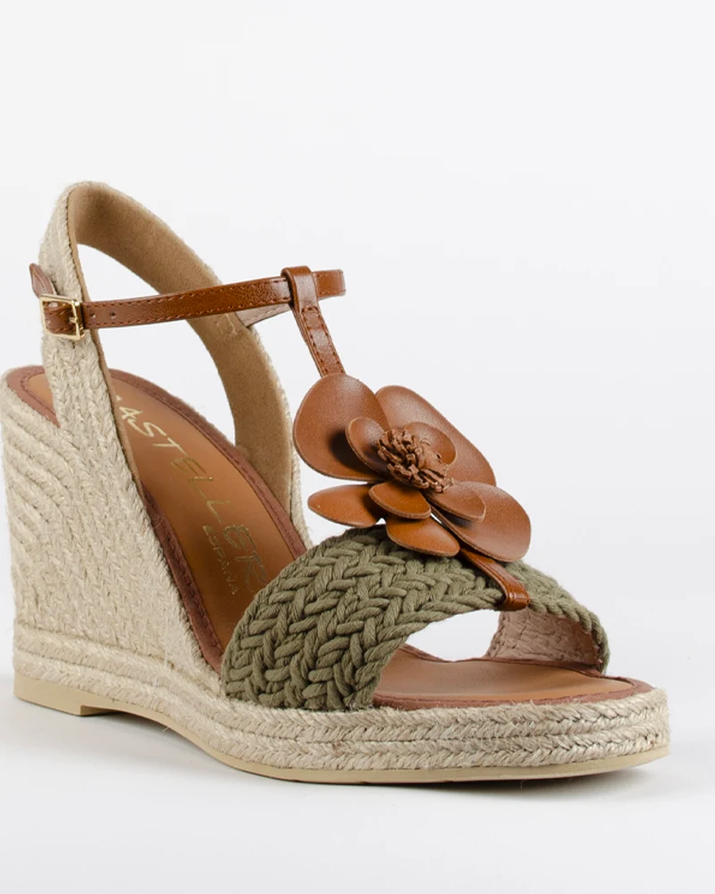 Sandale compensee fleur casteller