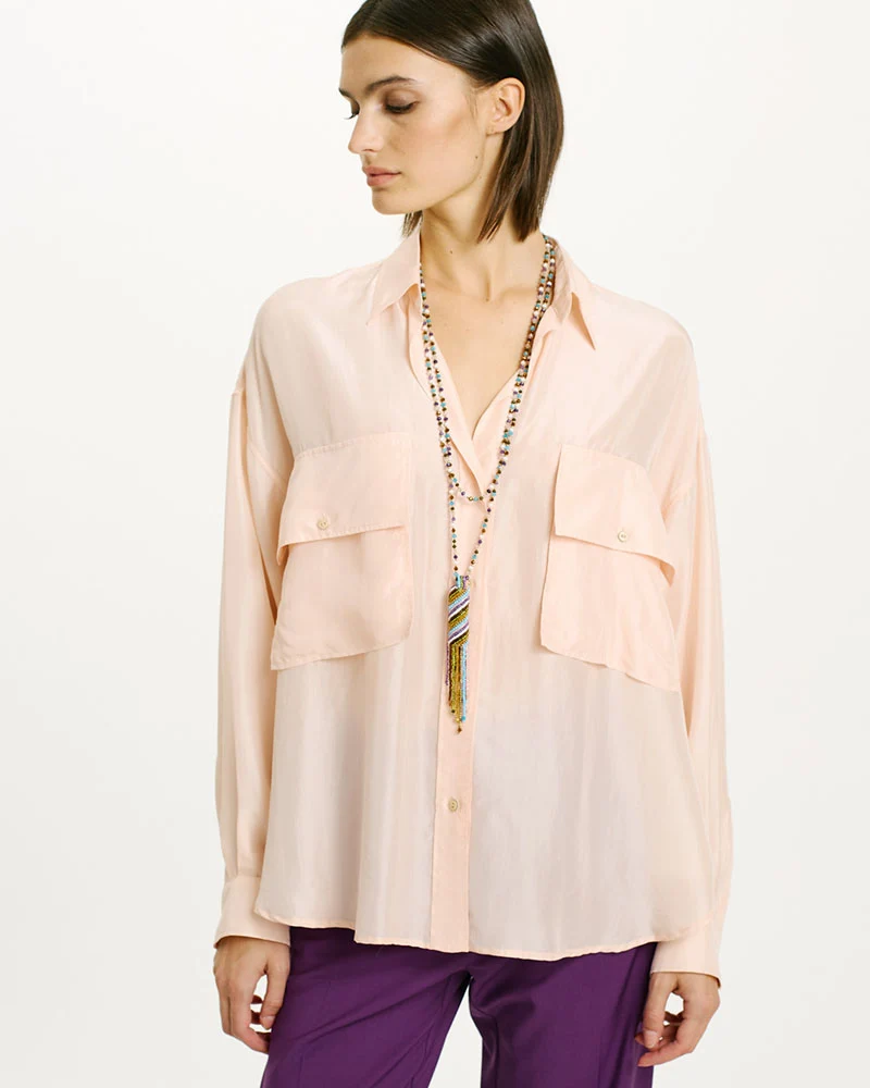 Chemise soie 2 poches momoni