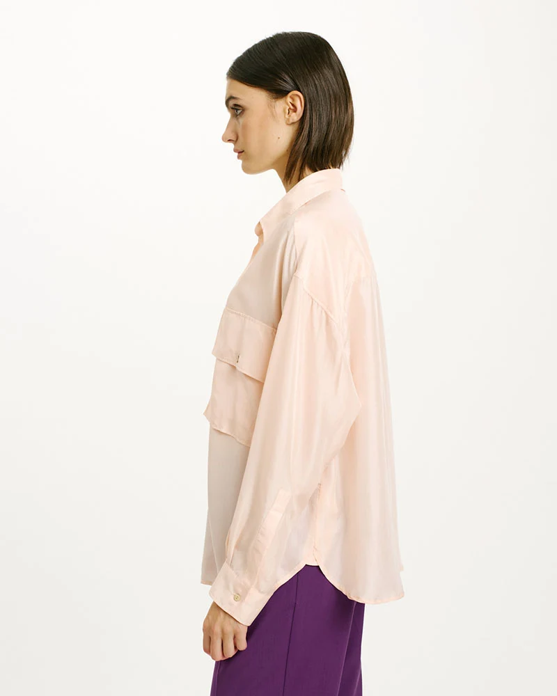 Chemise soie 2 poches momoni