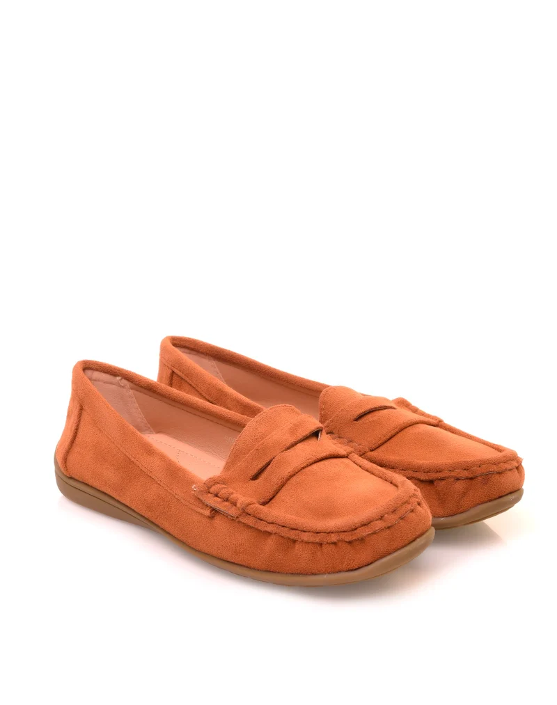 Mocassins camel en suédine