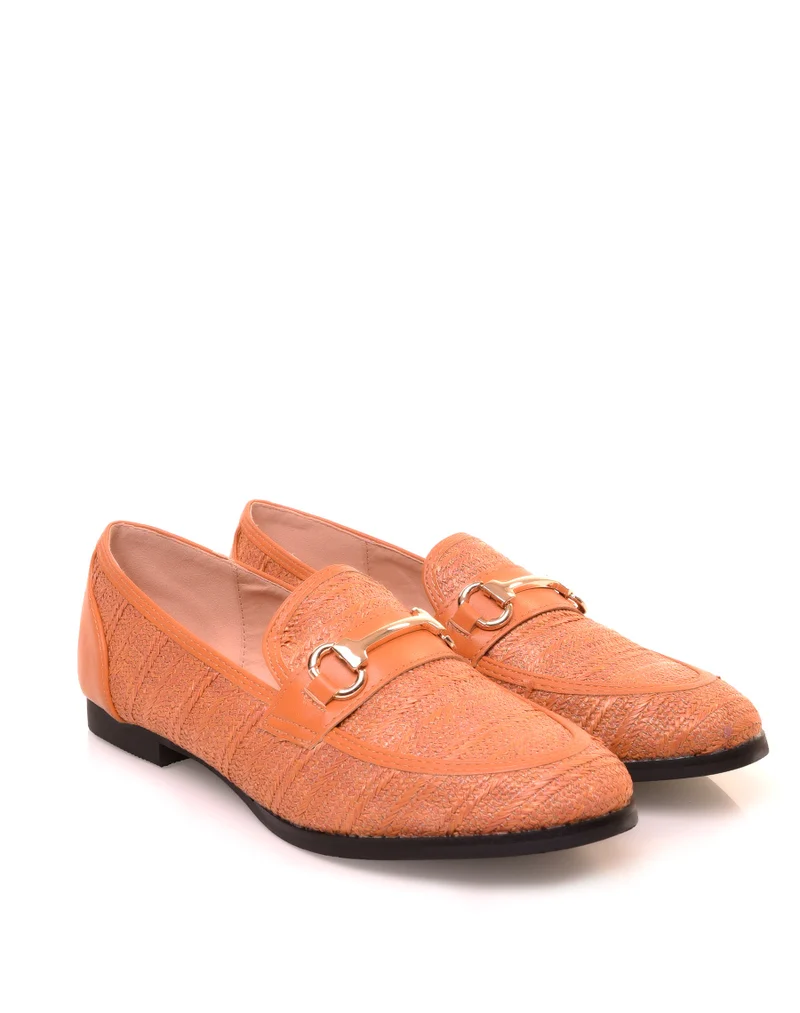 Mocassins camel en osier