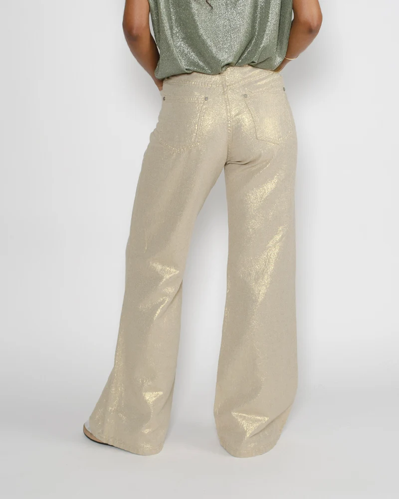 Pantalon lin or denim studio