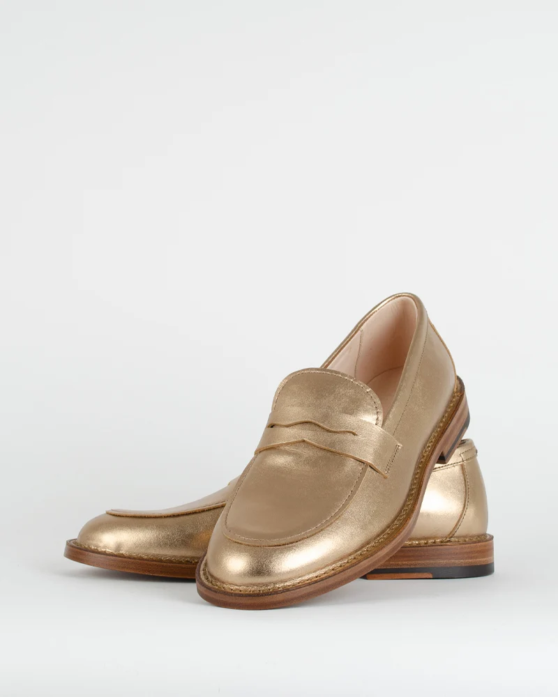 Mocassin cuir lame pantanetti women